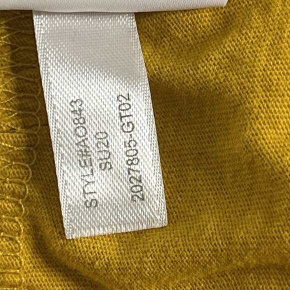J. Crew Mini Dress Size L 100% Cotton Swingy Tiered Peasant Boho Mustard Yellow - Picture 10 of 10